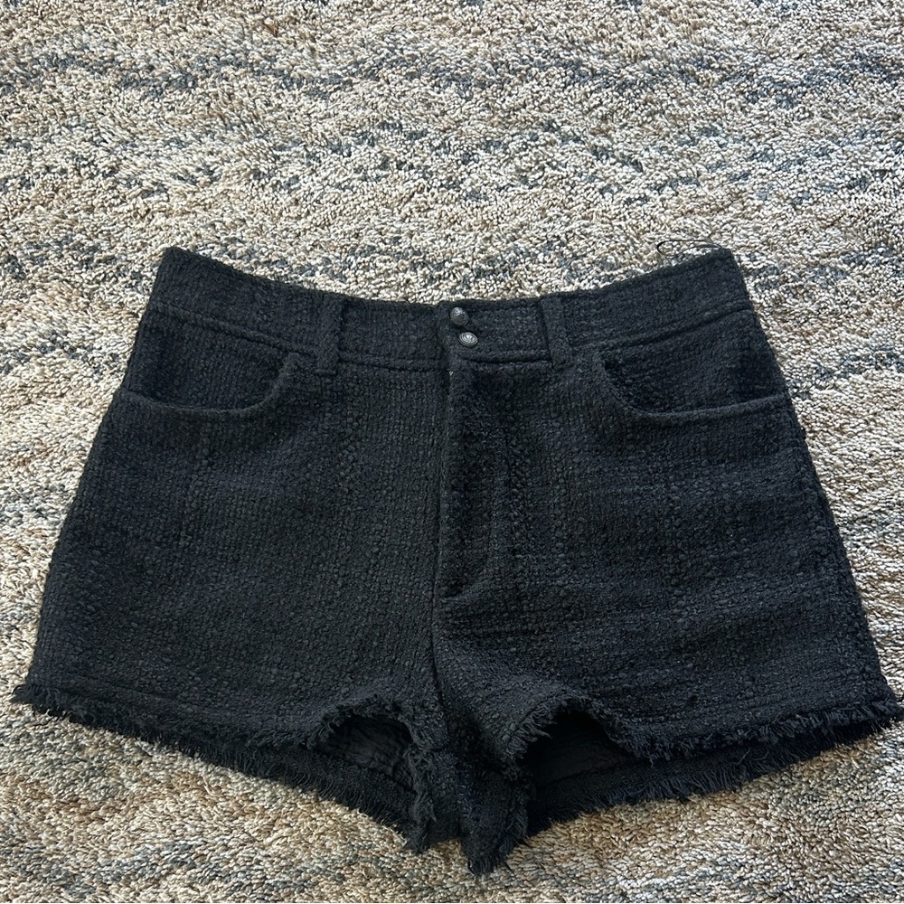 Zara Black tweed shorts